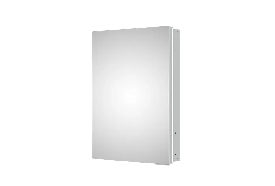 Bernstein Armoire à glace aluminium murale salle de bain + toilettes, étagère + miroir LED encastrée + prise, UP7012, H.70cm, Largeur 50cm