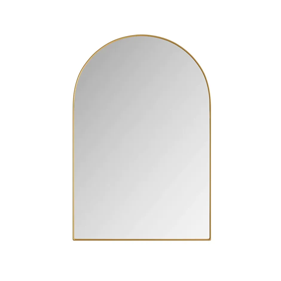 ProximaX Armoire à miroir cintrée dorée avec cadre métal, armoire murale à étagères réglables, rangement salle de bain, salon ou chambre* Armoire De Toilette