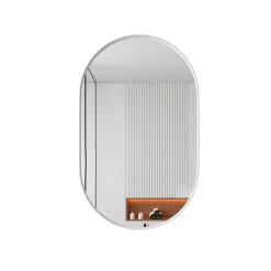 ProximaX Armoire à miroir ovale blanche avec cadre métal, armoire murale à étagères réglables, rangement salle de bain, salon ou chambre* Armoire De Toilette