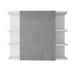 Ml-Design Armoire à miroir salle de bain meuble cabinet toilette murale blanc 80x64x21 cm