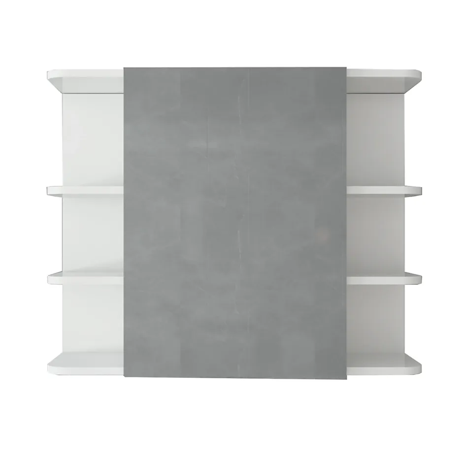 Ml-Design Armoire à miroir salle de bain meuble cabinet toilette murale blanc 80x64x21 cm