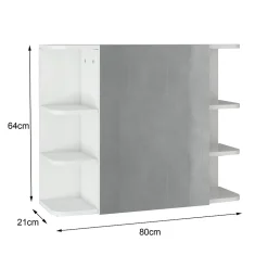 Ml-Design Armoire à miroir salle de bain meuble cabinet toilette murale blanc 80x64x21 cm