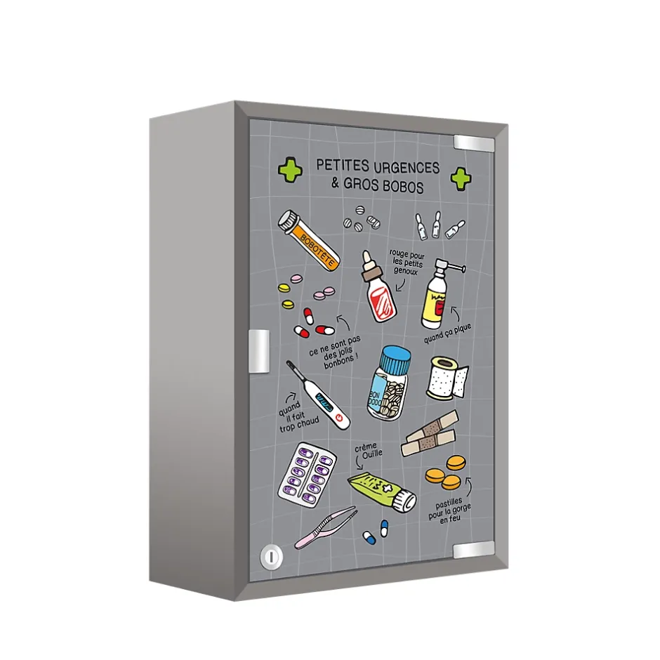 Armoire à pharmacie L. 30 x H.45 x P.15 gris