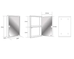 Armoire à pharmacie L. 30 x H.45 x P.15 gris