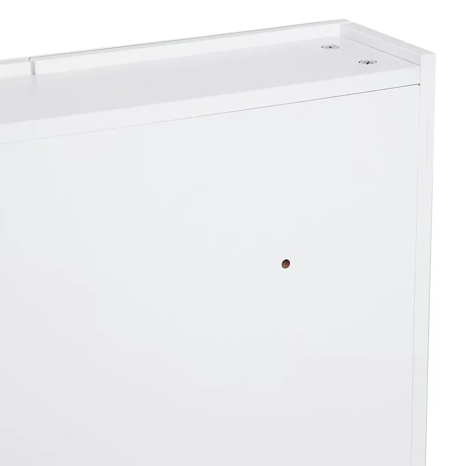 Homcom Armoire avec miroir en bois rangement salle de bain fermeture porte tampon MDF blanc* Armoire De Toilette