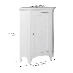 Teamson Home Armoire d angle en bois blanche* Armoire De Salle De Bains