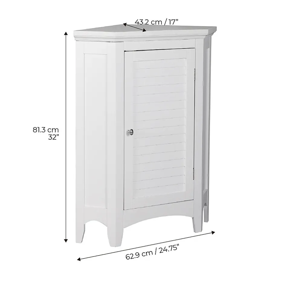 Teamson Home Armoire d angle en bois blanche* Armoire De Salle De Bains