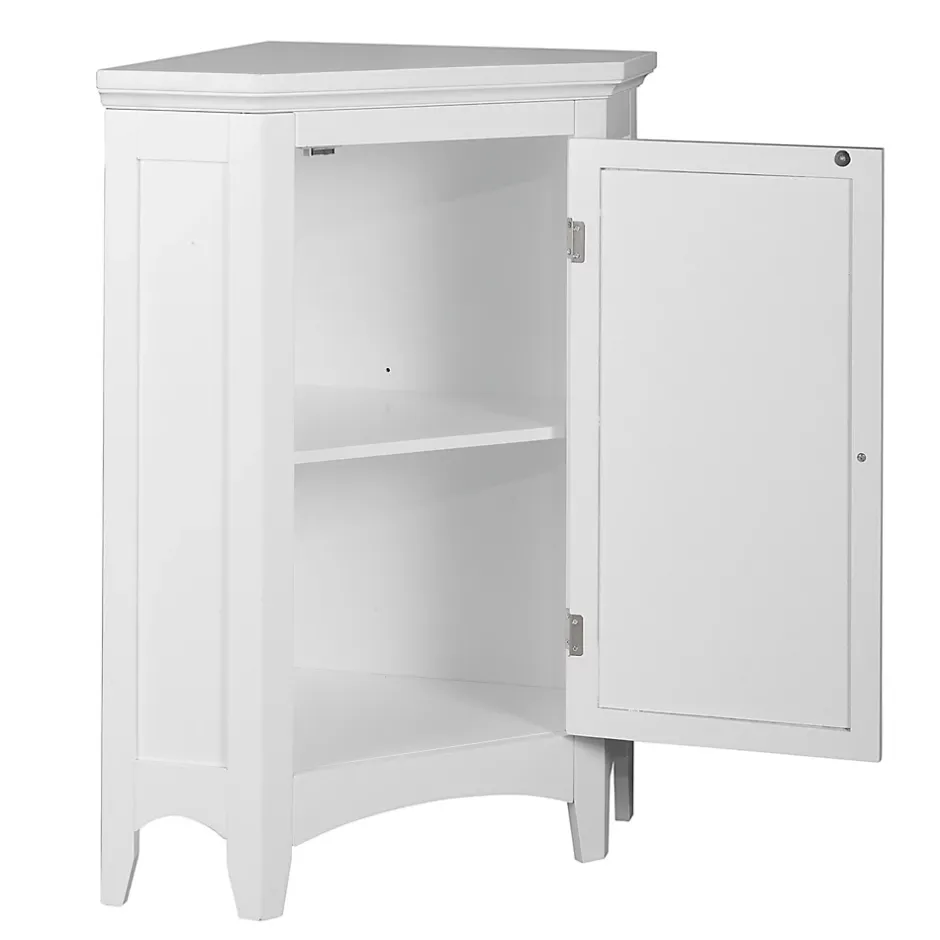 Teamson Home Armoire d angle en bois blanche* Armoire De Salle De Bains