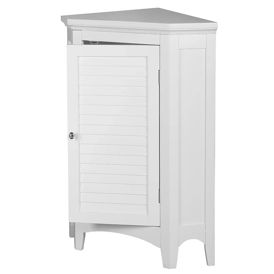 Teamson Home Armoire d angle en bois blanche* Armoire De Salle De Bains