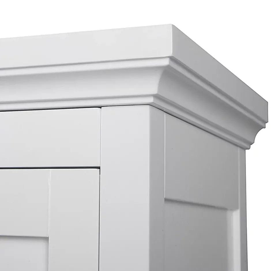 Teamson Home Armoire d angle en bois blanche* Armoire De Salle De Bains
