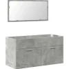 Vidaxl Armoire de bain avec miroir gris béton bois d'ingénierie* Meuble Wc