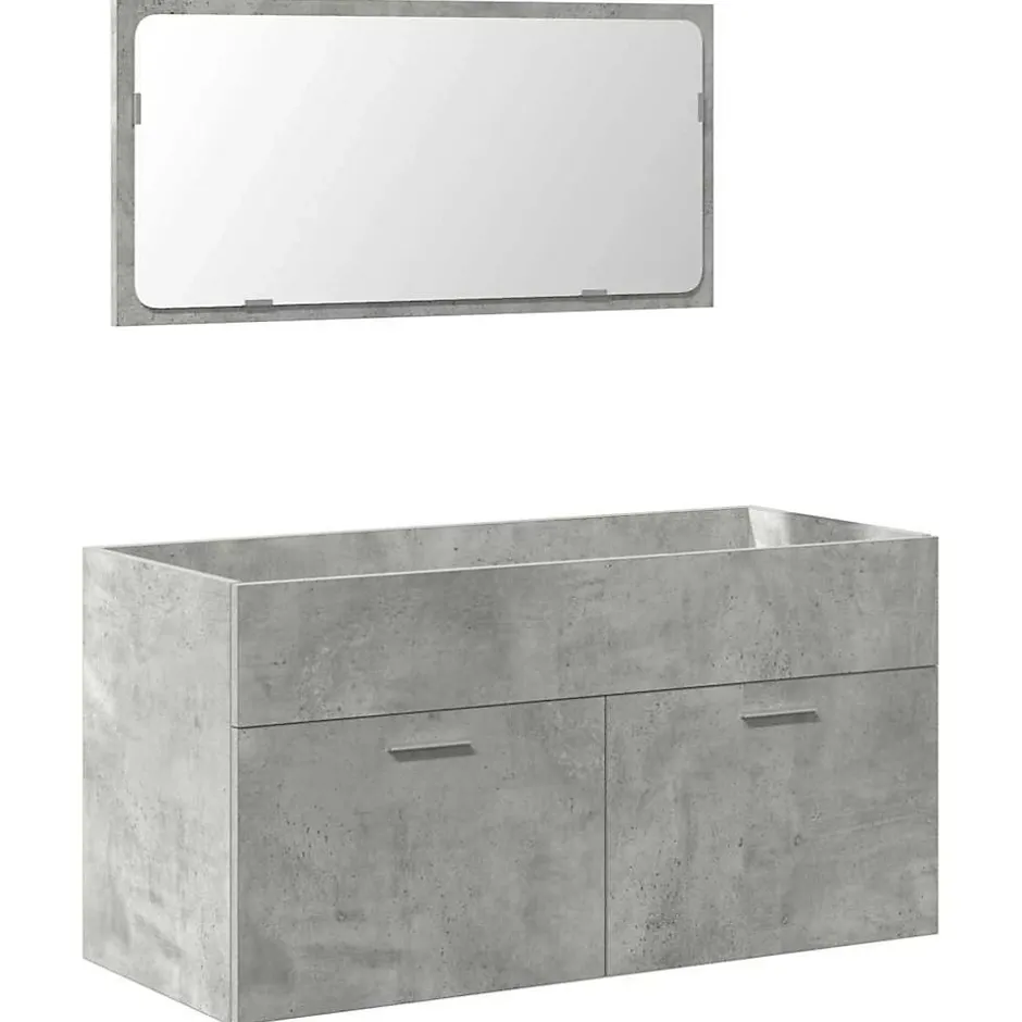 Vidaxl Armoire de bain avec miroir gris béton bois d'ingénierie* Meuble Wc