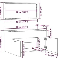 Vidaxl Armoire de bain avec miroir gris béton bois d'ingénierie* Meuble Wc