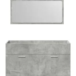 Vidaxl Armoire de bain avec miroir gris béton bois d'ingénierie* Meuble Wc