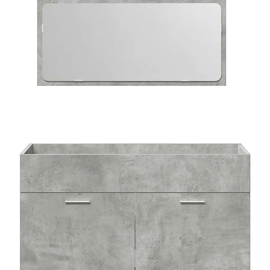 Vidaxl Armoire de bain avec miroir gris béton bois d'ingénierie* Meuble Wc