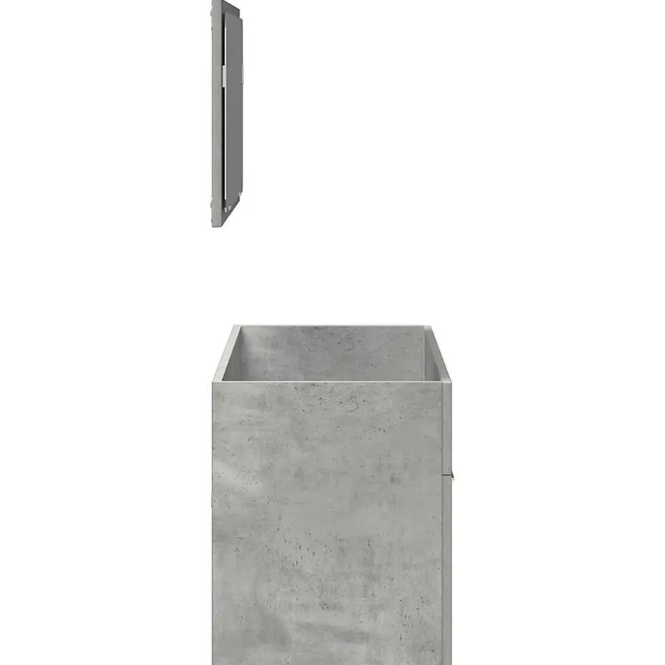 Vidaxl Armoire de bain avec miroir gris béton bois d'ingénierie* Meuble Wc
