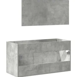 Vidaxl Armoire de bain avec miroir gris béton bois d'ingénierie* Meuble Wc