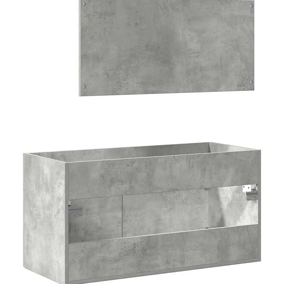 Vidaxl Armoire de bain avec miroir gris béton bois d'ingénierie* Meuble Wc