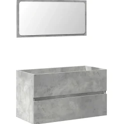 Vidaxl Armoire de bain avec miroir gris béton bois d'ingénierie