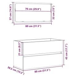 Vidaxl Armoire de bain avec miroir gris béton bois d'ingénierie