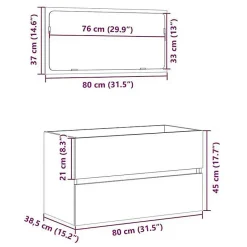 Vidaxl Armoire de bain avec miroir gris béton bois d'ingénierie