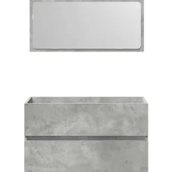 Vidaxl Armoire de bain avec miroir gris béton bois d'ingénierie