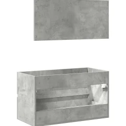 Vidaxl Armoire de bain avec miroir gris béton bois d'ingénierie