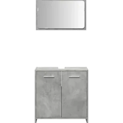 Vidaxl Armoire de bain avec miroir gris béton bois d'ingénierie* Meuble Wc