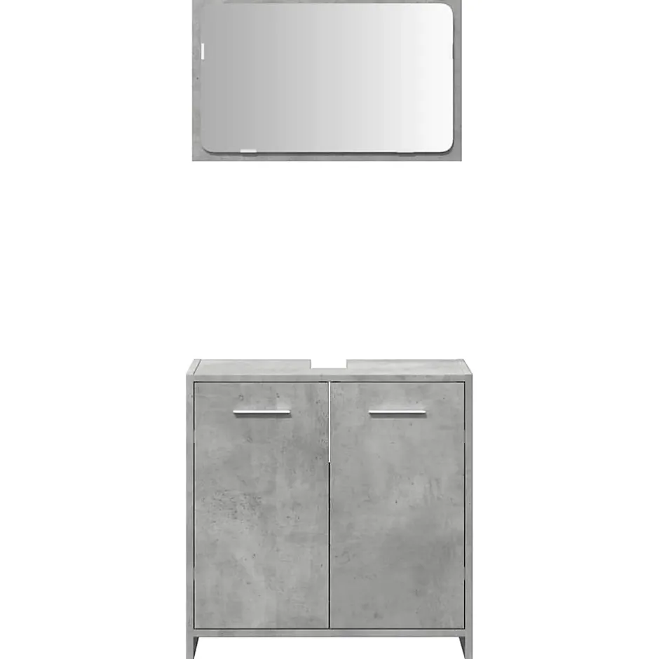 Vidaxl Armoire de bain avec miroir gris béton bois d'ingénierie* Meuble Wc