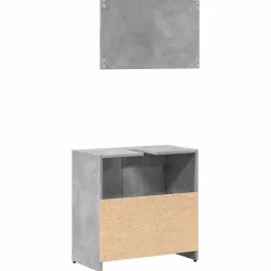 Vidaxl Armoire de bain avec miroir gris béton bois d'ingénierie* Meuble Wc