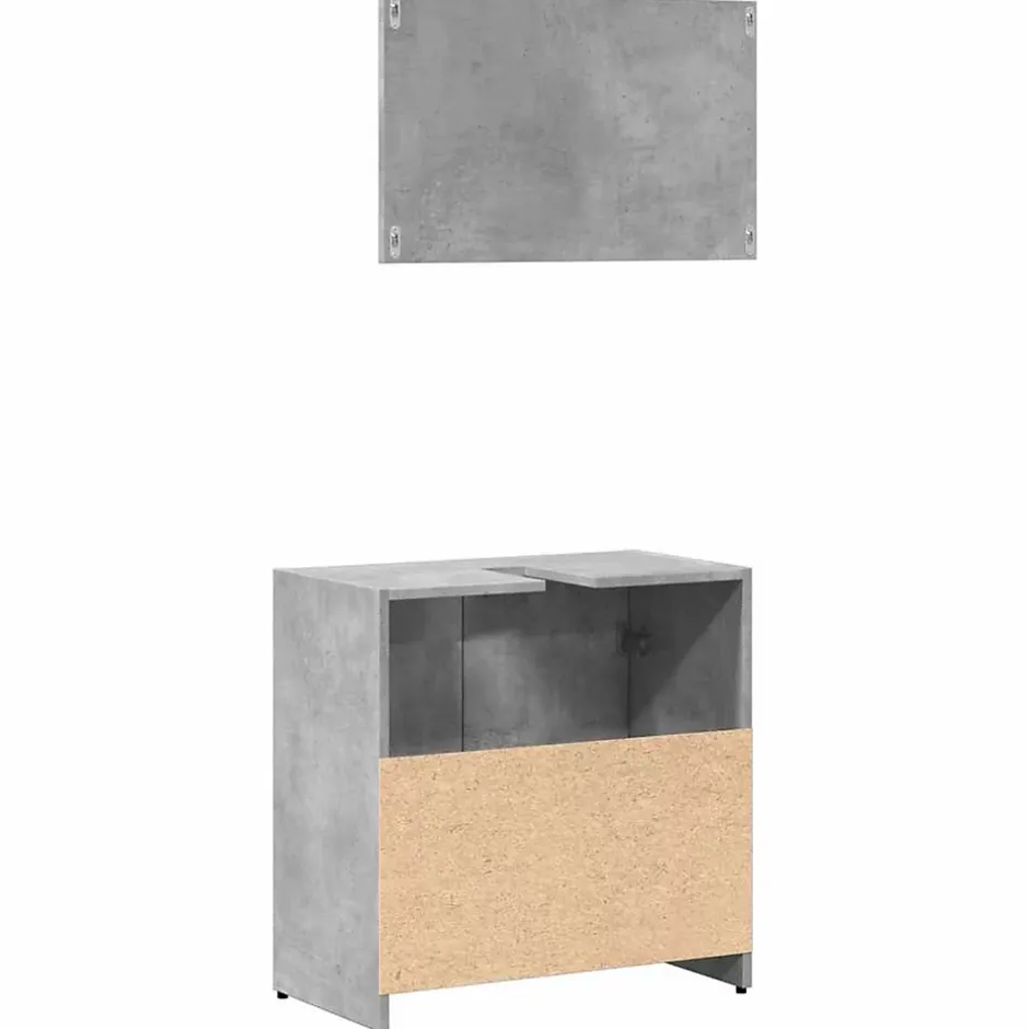 Vidaxl Armoire de bain avec miroir gris béton bois d'ingénierie* Meuble Wc