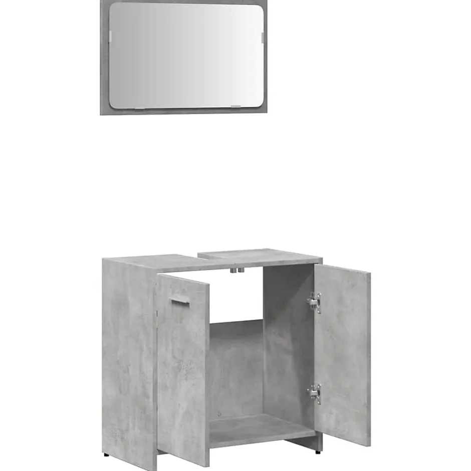 Vidaxl Armoire de bain avec miroir gris béton bois d'ingénierie* Meuble Wc