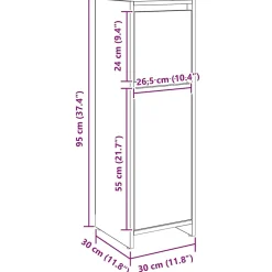 Vidaxl Armoire de bain chêne artisanal 30x30x95 cm bois d'ingénierie* Meuble Wc