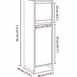 Vidaxl Armoire de bain chêne artisanal 30x30x95 cm bois d'ingénierie* Meuble Wc