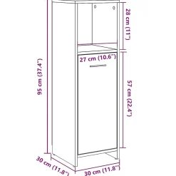 Vidaxl Armoire de bain chêne artisanal 30x30x95 cm bois d'ingénierie* Meuble Wc