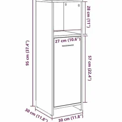 Vidaxl Armoire de bain chêne artisanal 30x30x95 cm bois d'ingénierie* Meuble Wc