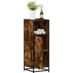 Vidaxl Armoire de bain chêne fumé 35x37,5x100cm bois d'ingénierie