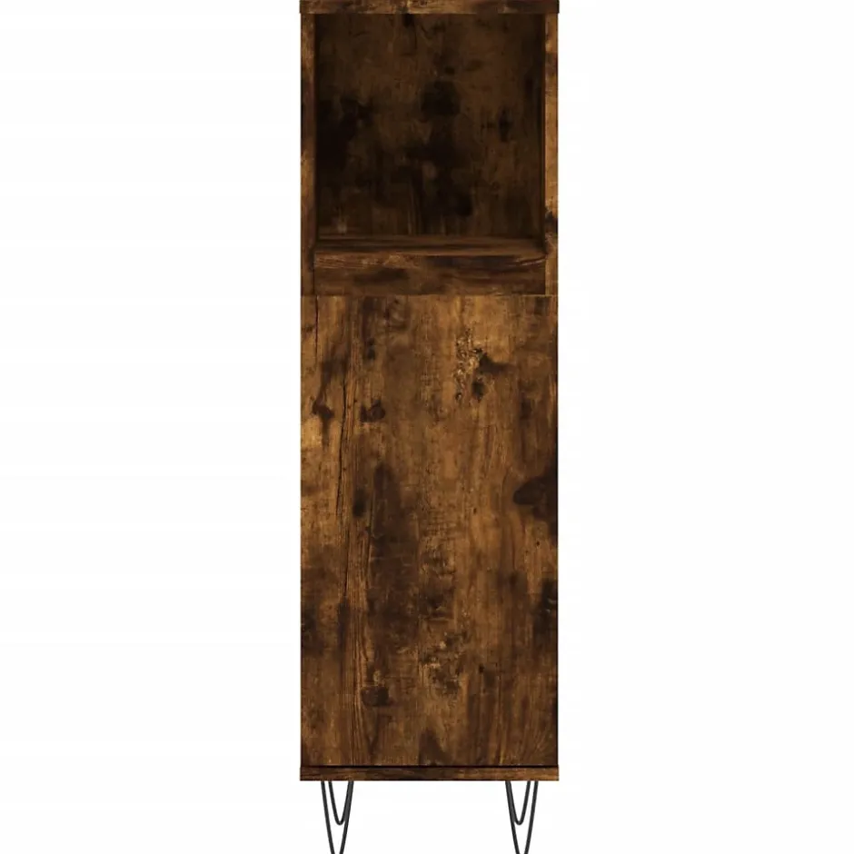 Vidaxl Armoire de bain chêne fumé 30x30x100 cm bois d'ingénierie* Meuble Wc