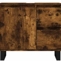 Vidaxl Armoire de bain chêne fumé 65x33x60 cm bois d'ingénierie* Meuble Wc