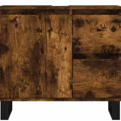 Vidaxl Armoire de bain chêne fumé 65x33x60 cm bois d'ingénierie* Meuble Wc