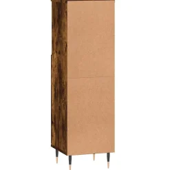 Vidaxl Armoire de bain chêne fumé 30x30x100 cm bois d'ingénierie* Meuble Wc