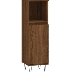 Vidaxl Armoire de bain chêne marron 30x30x100 cm bois d'ingénierie* Meuble Wc