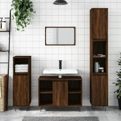 Vidaxl Armoire de bain chêne marron 30x30x100 cm bois d'ingénierie* Meuble Wc
