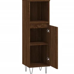 Vidaxl Armoire de bain chêne marron 30x30x100 cm bois d'ingénierie* Meuble Wc