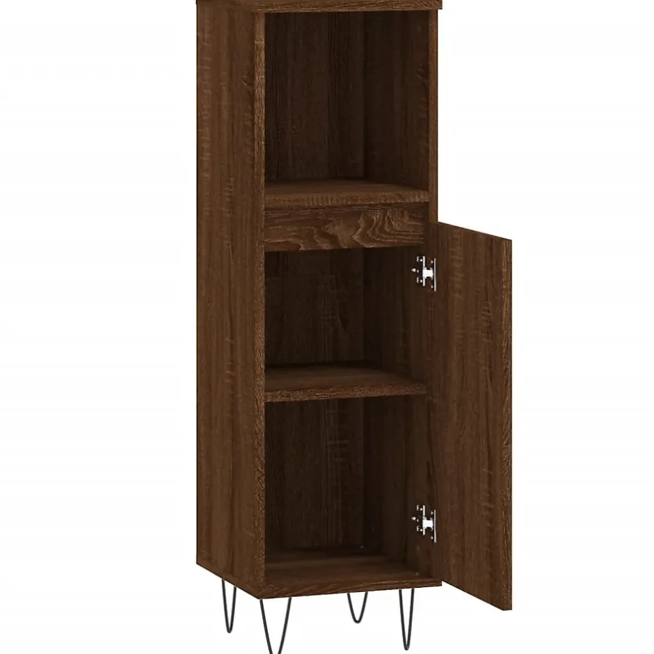 Vidaxl Armoire de bain chêne marron 30x30x100 cm bois d'ingénierie* Meuble Wc