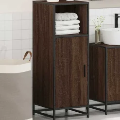 Vidaxl Armoire de bain chêne marron 35x37,5x100 cm bois d'ingénierie* Meuble Wc