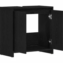 Vidaxl Armoire de bain chêne noir 60x33x60 cm bois d'ingénierie