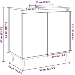 Vidaxl Armoire de bain chêne sonoma 58x33x60 cm bois d'ingénierie* Meuble Wc