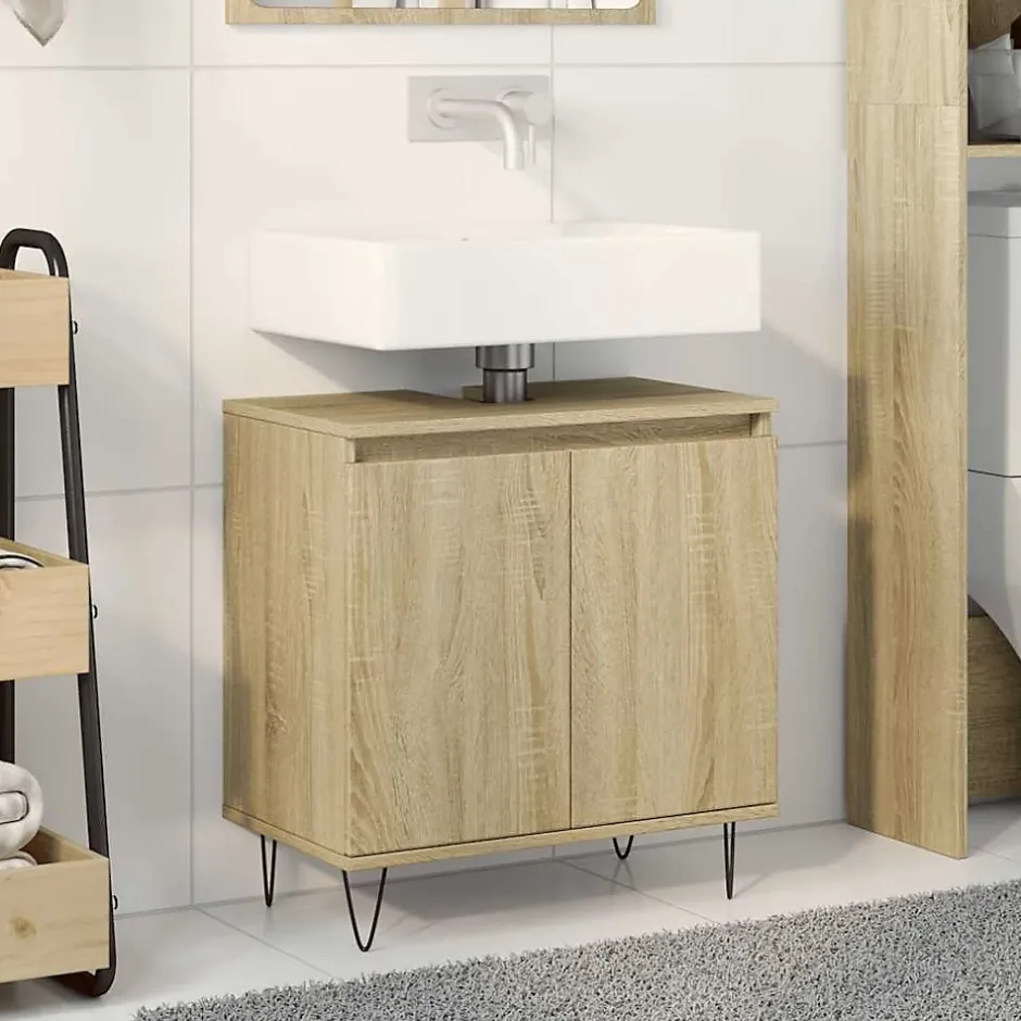 Vidaxl Armoire de bain chêne sonoma 58x33x60 cm bois d'ingénierie* Meuble Wc