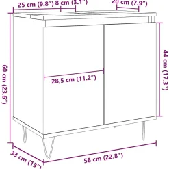 Vidaxl Armoire de bain gris béton 58x33x60 cm bois d'ingénierie